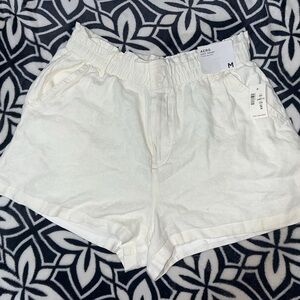 Aeropostale Soft Linen Blend Shorts - Cream